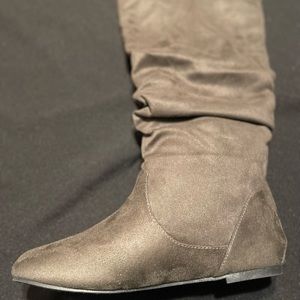 Polyester Dark Brown Boots